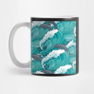 Sea Waves and Dolphins | Urban Finery Mug